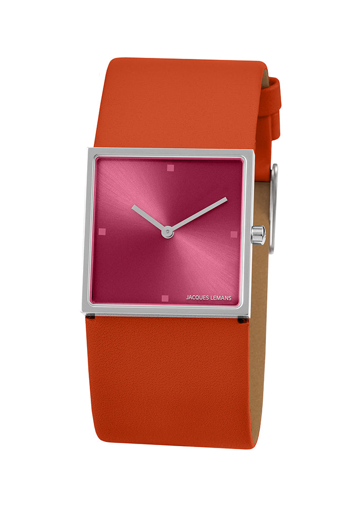 Design Collection Jacques Lemans Damenuhr 1 2057P orange pink