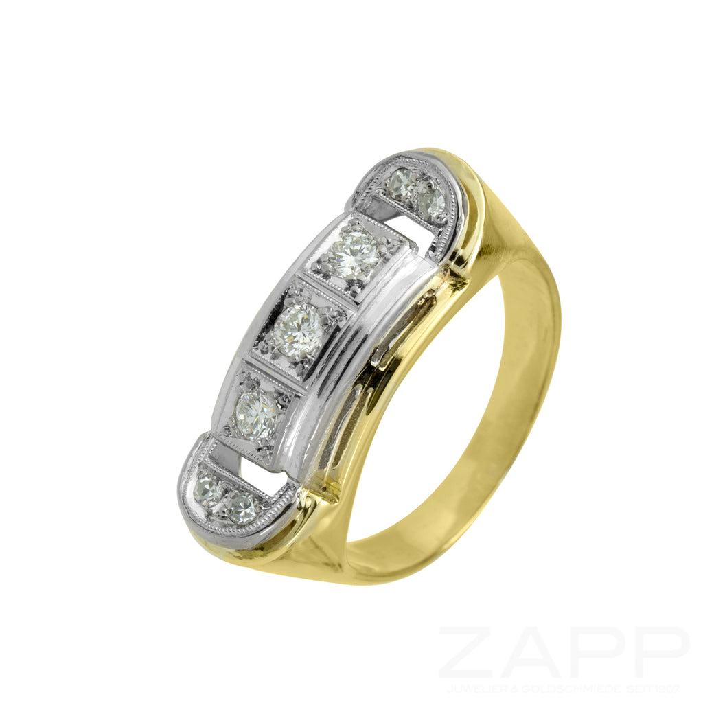 2. Hand 585 Gelbgold Weißgold Ring mit Diamant