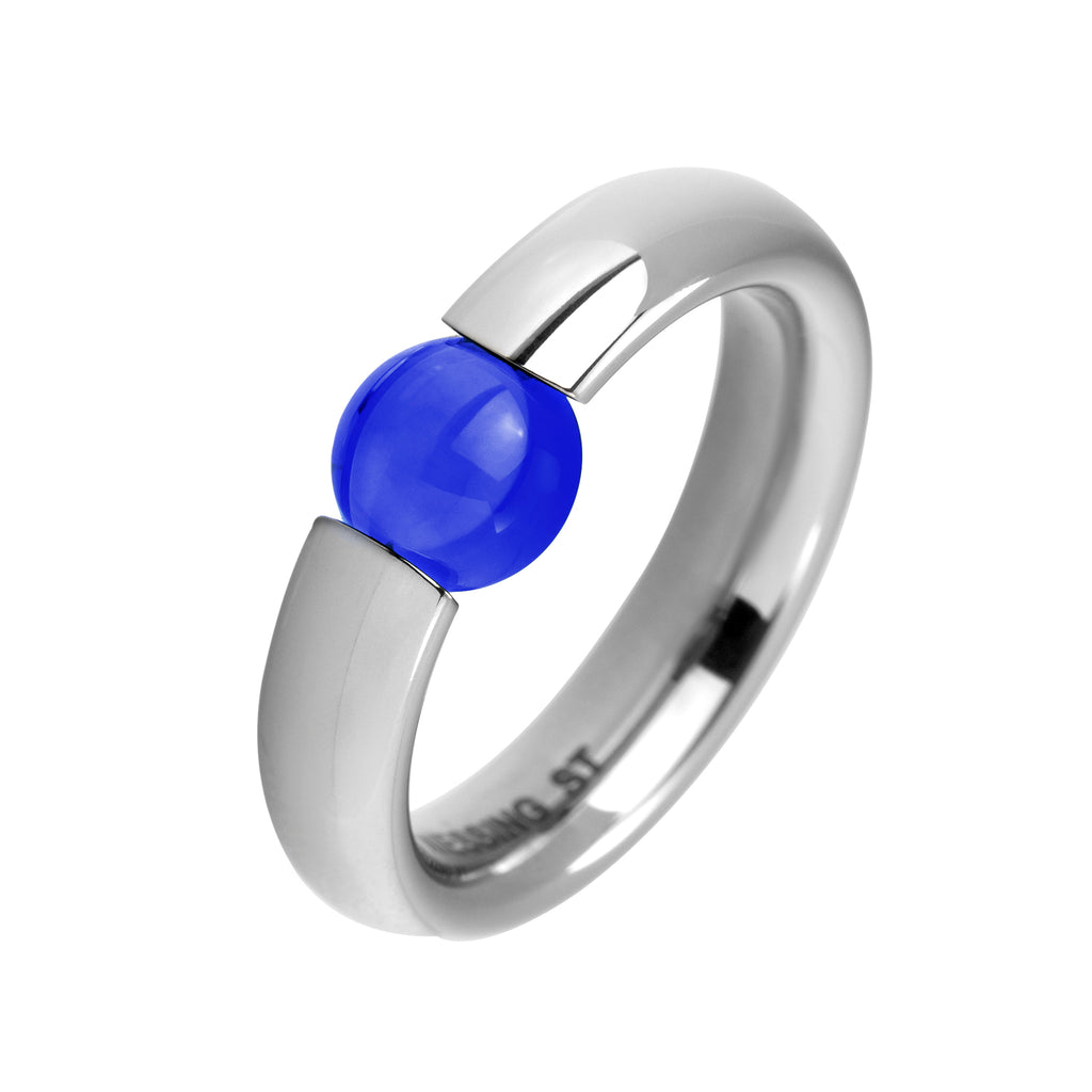 Ring Niessing Stahl N301988 mit blauem Spinell