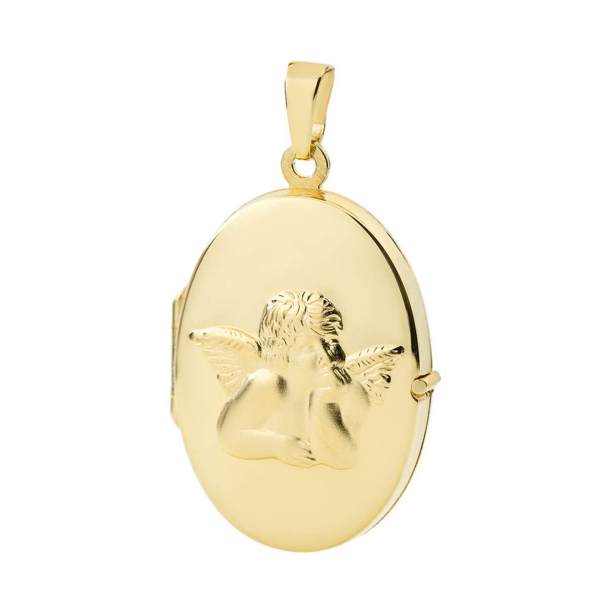 mit Basic Juwelier Medaillon Gravur | Gold oval Schutzengel Zapp
