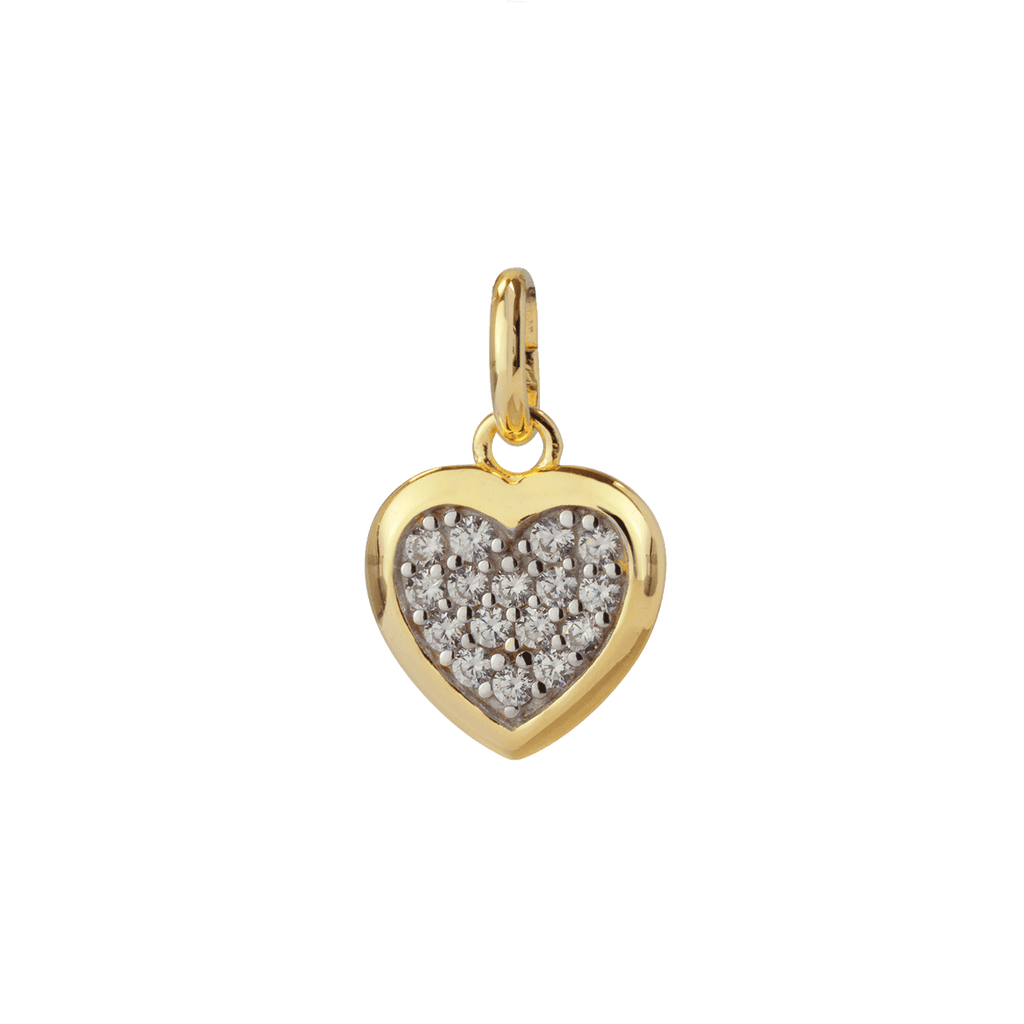 Basic Herzanhänger aus Gelbgold mit Zirkonia Steinen