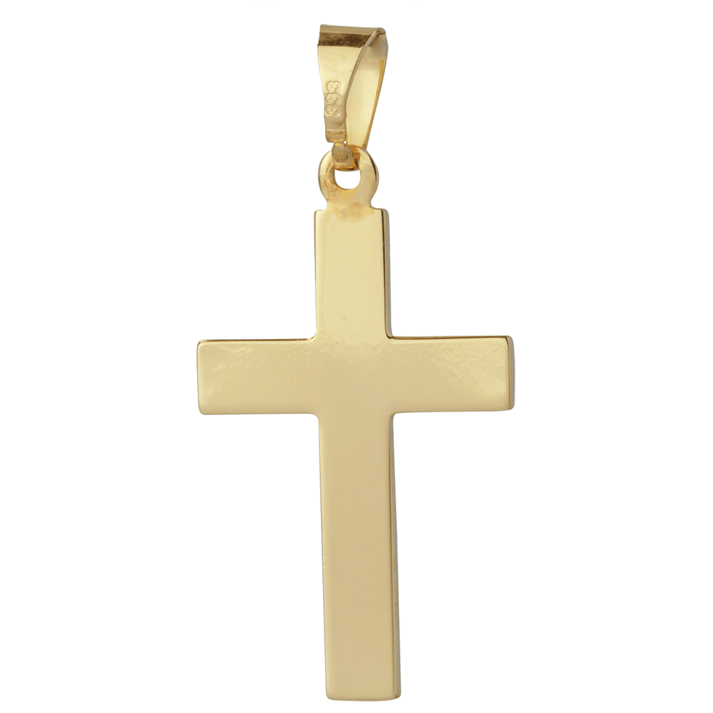 Basic großer Kreuz Anhänger Gold mit Gravur