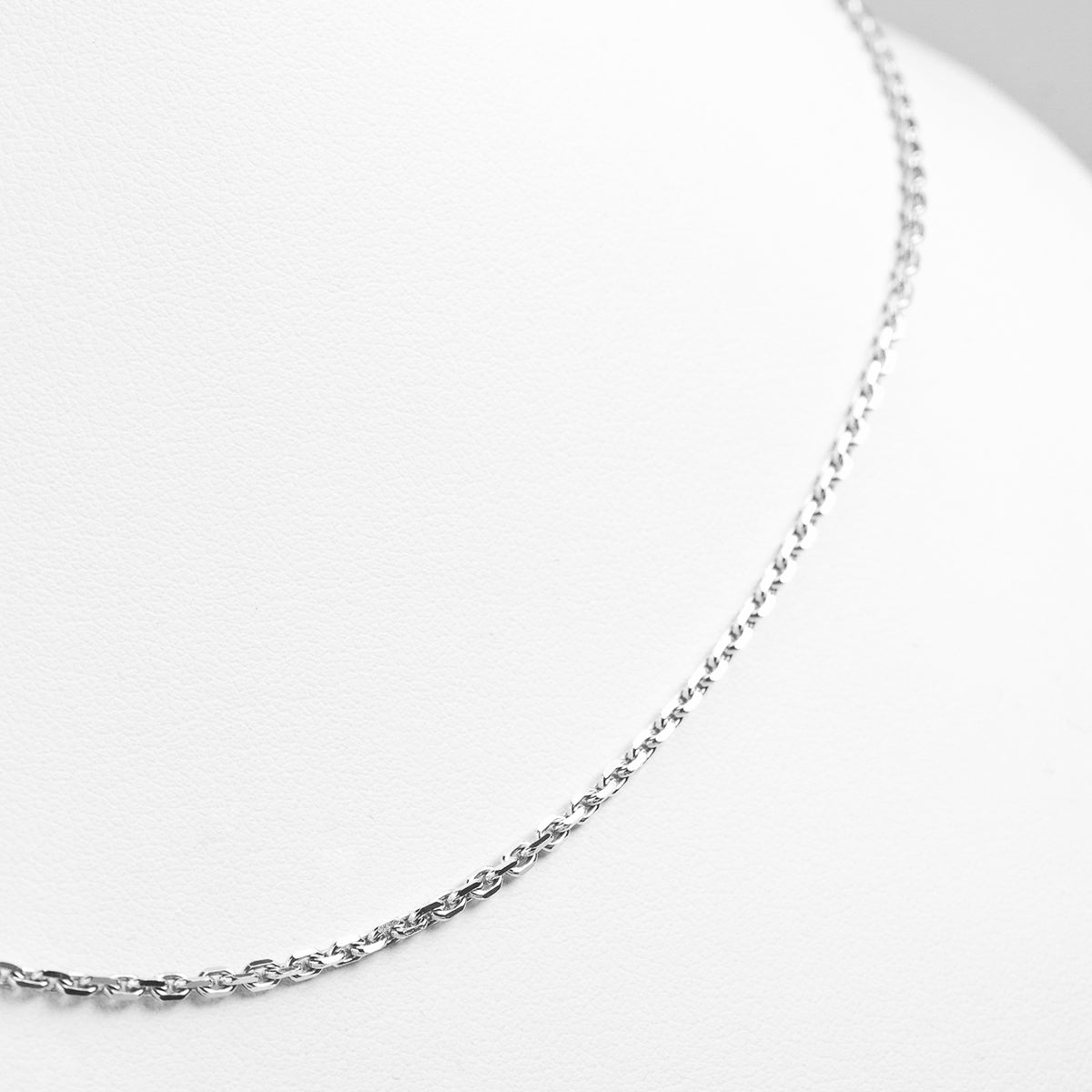 NKlaus Halskette 2,7mm Breit Ankerkette Seitlich Diamantiert 925