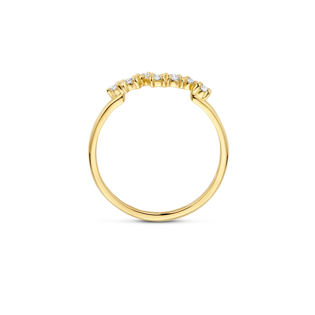 Zarter Ring aus 585 Gelbgold mit funkelnden Zirkonia