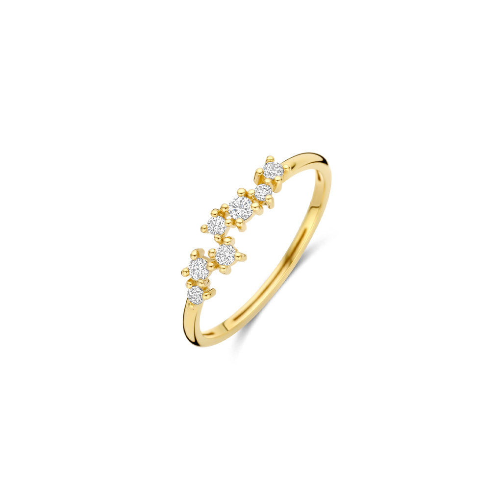 Zarter Ring aus 585 Gelbgold mit funkelnden Zirkonia