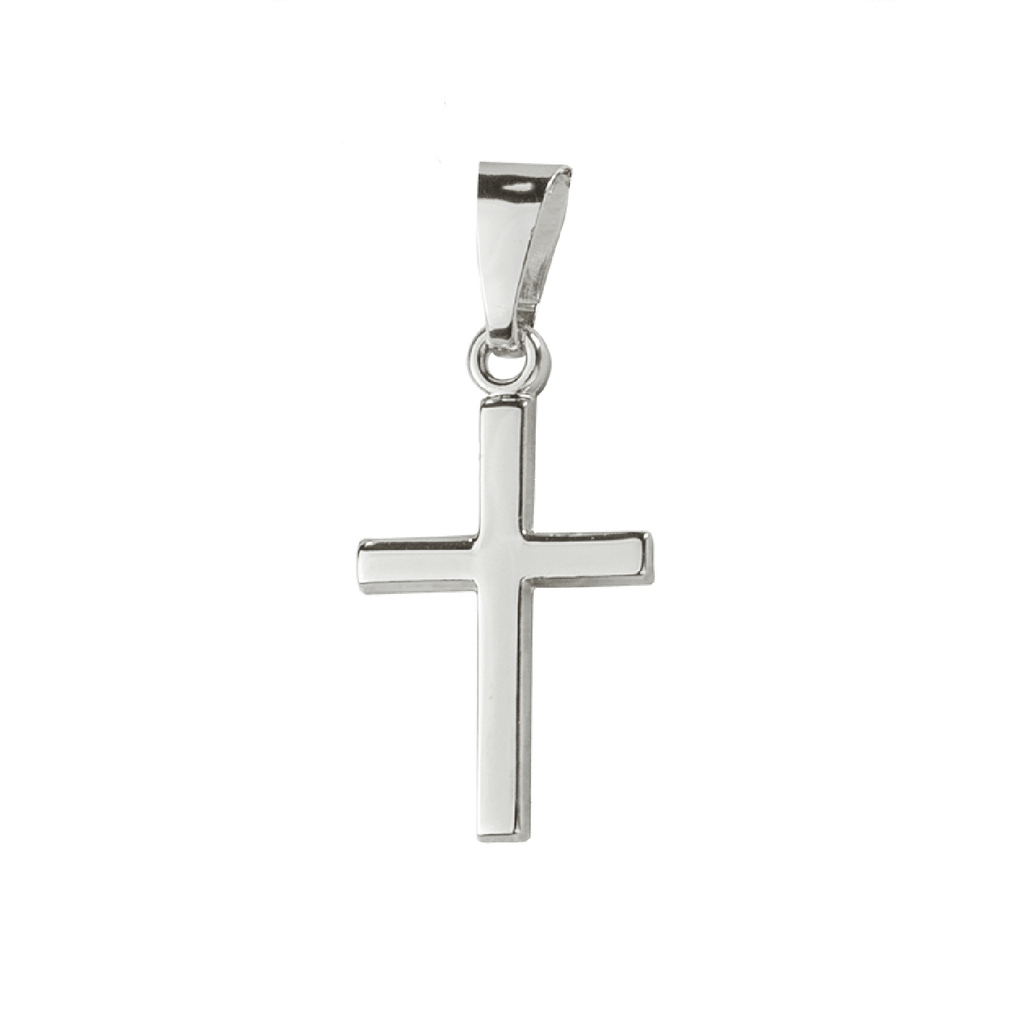 Basic Silber Kreuz Anhänger schlicht klein mit Gravur