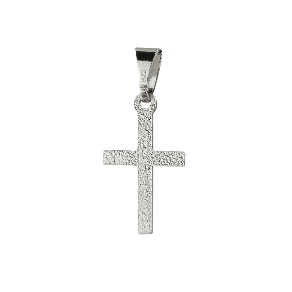 Basic Silber Kreuz Anhänger schlicht klein mit Gravur