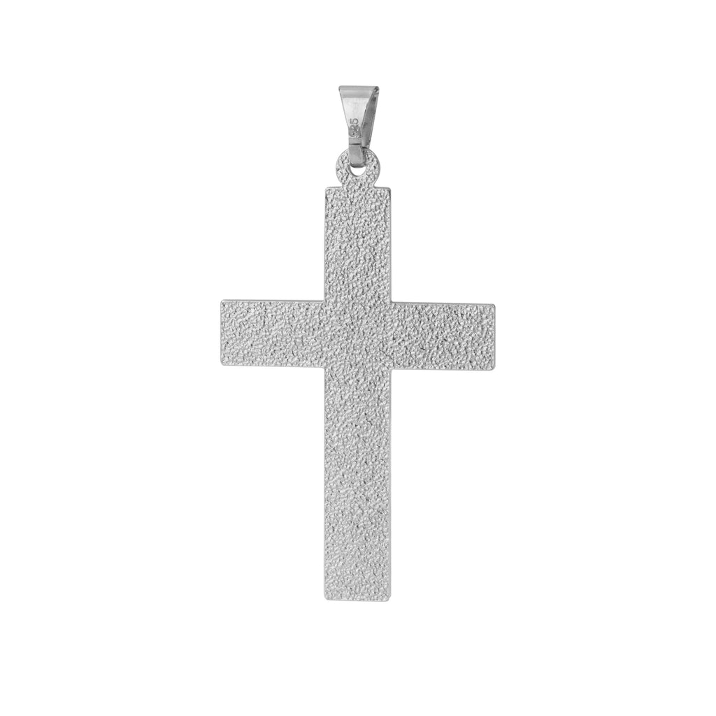 Basic Kreuz doppelt 925 Silber mattiert mit Gravur