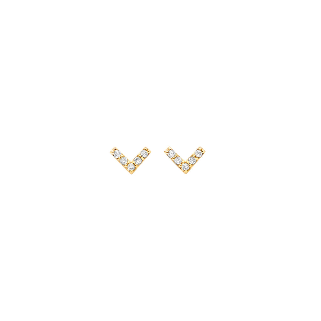 Kleine 585 Gelbgold Ohrstecker mit Zirkonia