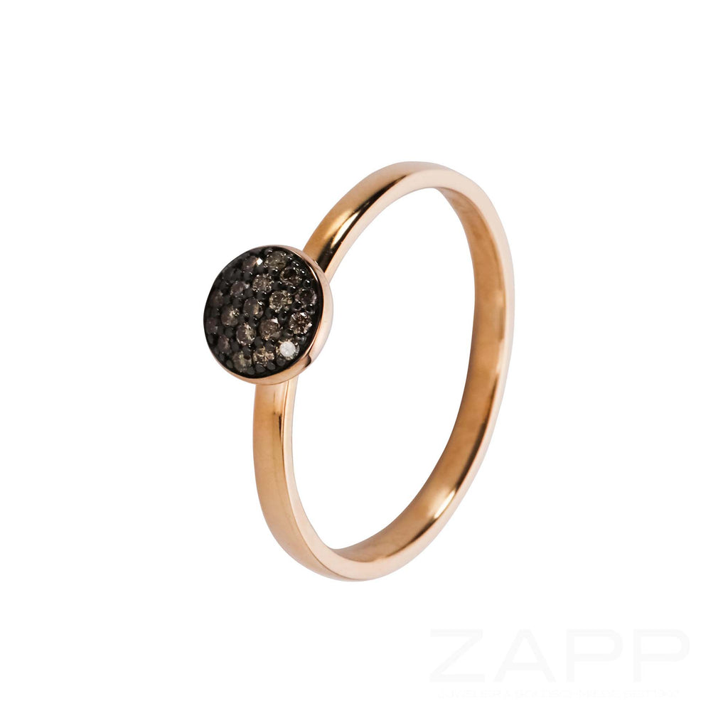 Ring Elaine Firenze Rotgold mit braunen Brillanten