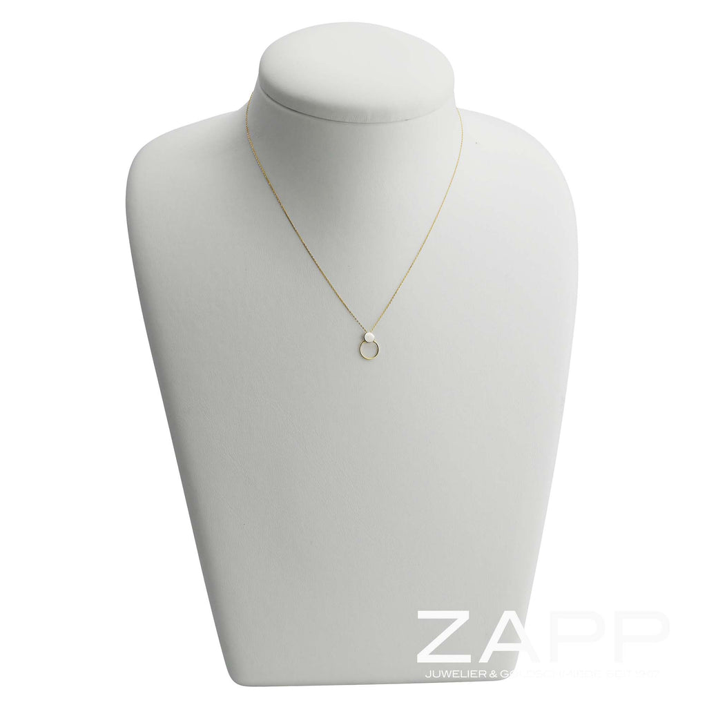 zartes Collier aus 585 Gelbgold Weißgold