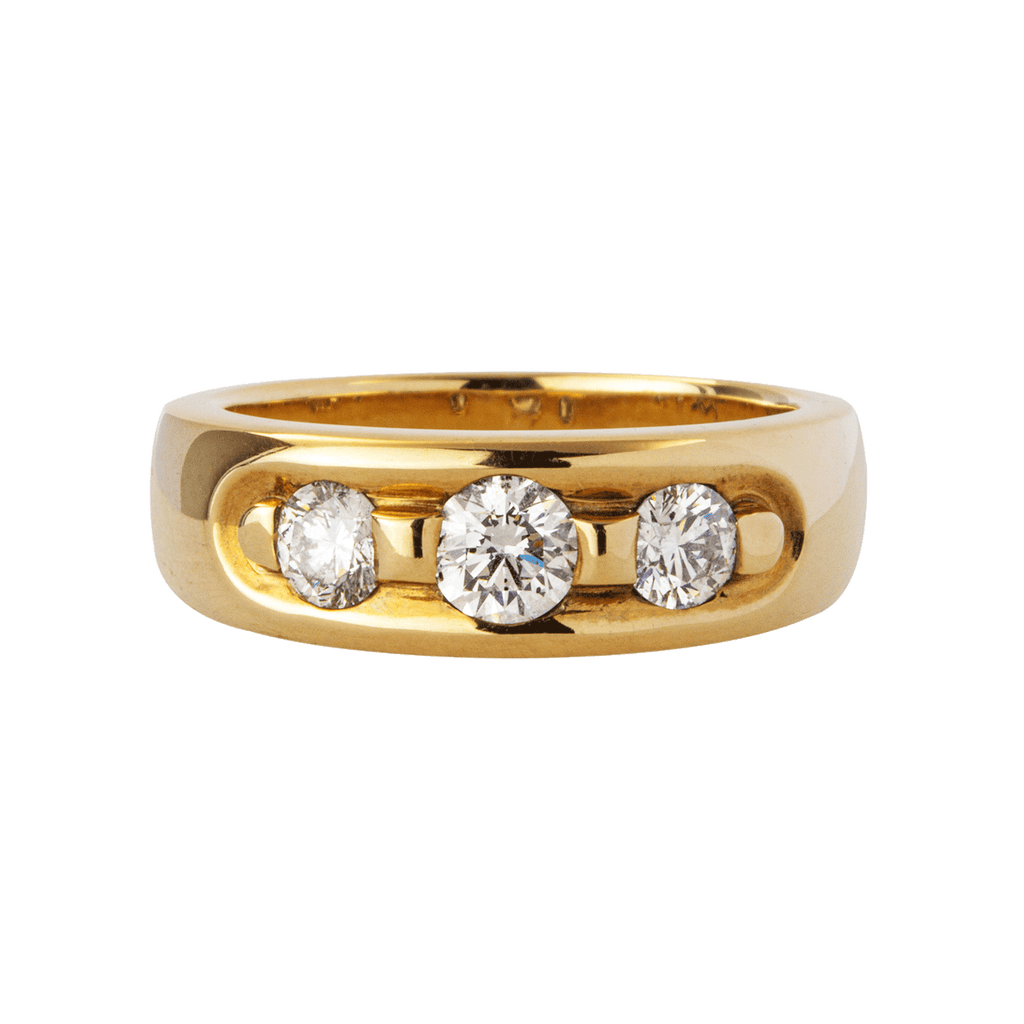 2. Hand Ring aus 585 Gelbgold mit 3 Brillanten