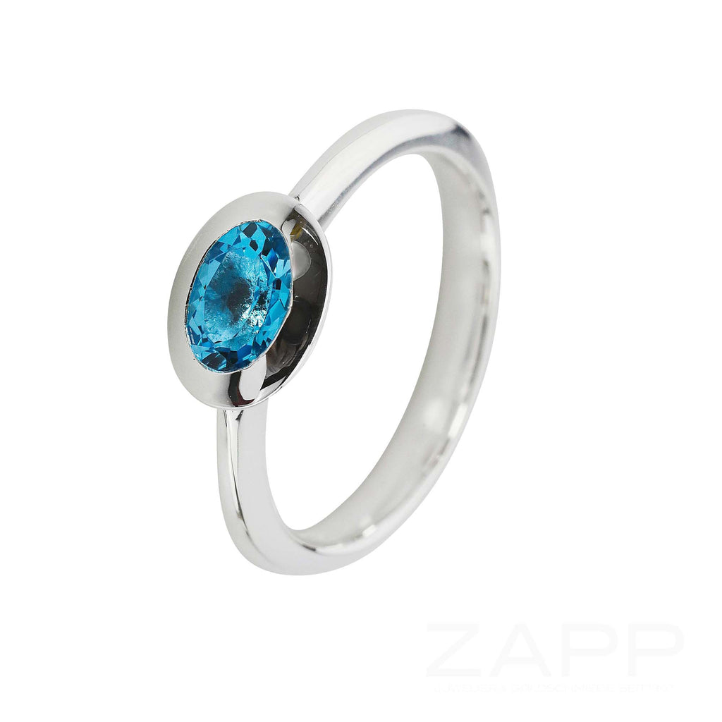 Ring 925 Silber mit Topas in hellblau