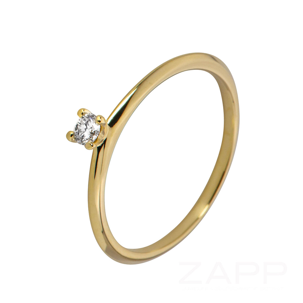 Solitärring aus 585er Gelbgold mit0.14 ct Brillant