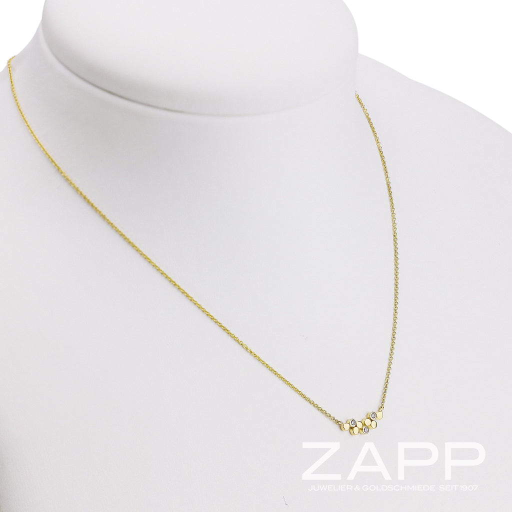 Collier aus 333 Gelbgold mit punktelement besetzt mit Zirkonia