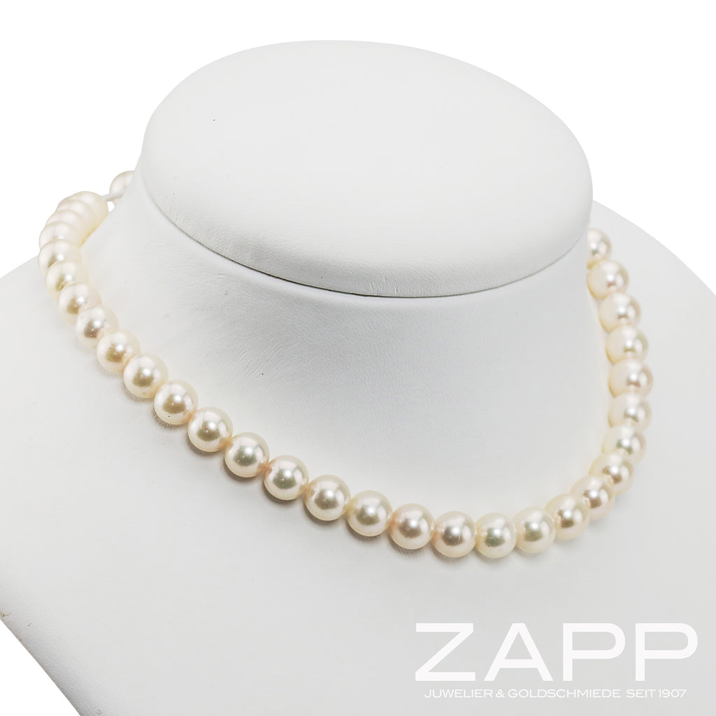 Lose Zuchtperlenkette 9-9,5 weiss