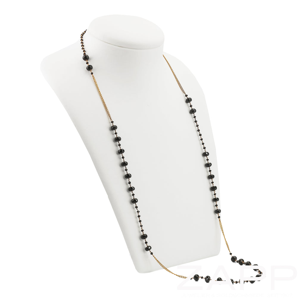 Collier aus 750 Roségold besetzt mit facettiertem Onix