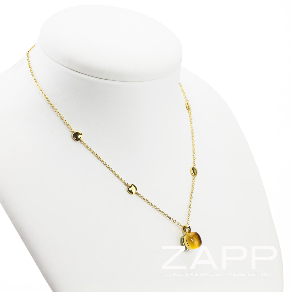 Collier aus edlem 750 Gelbgold besetzt mit Citrin