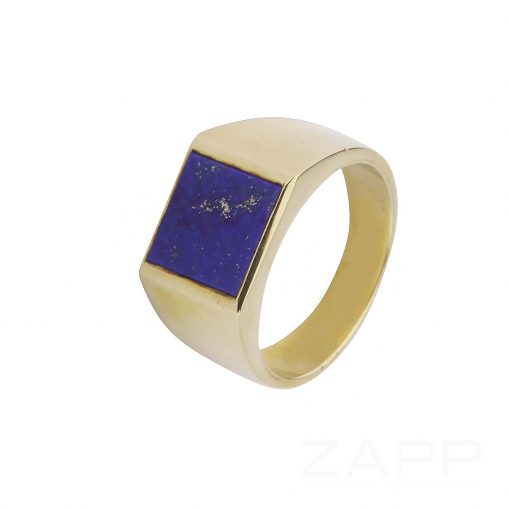 585 Gelbgold Siegelring mit Lapislazuli