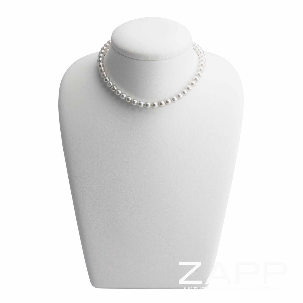 Perlenkette Zuchtperle grau 7,6 mm