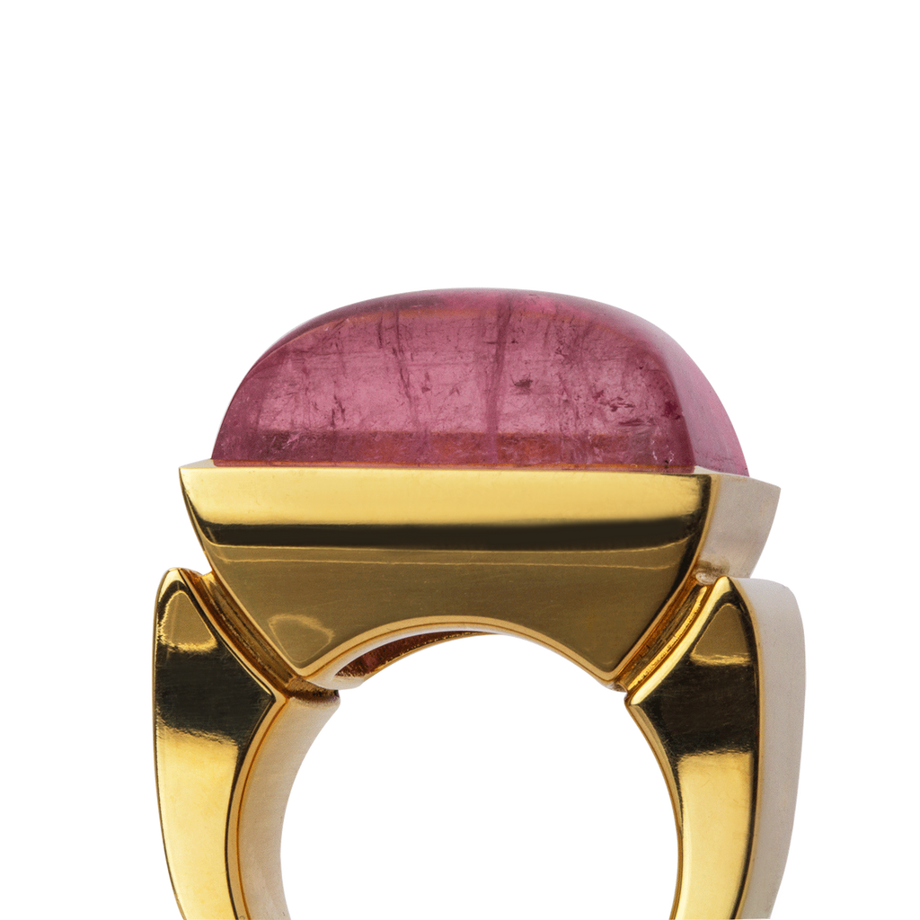 Ring 585 Gelbgold mit 30,38 Carat rosa Turmalin