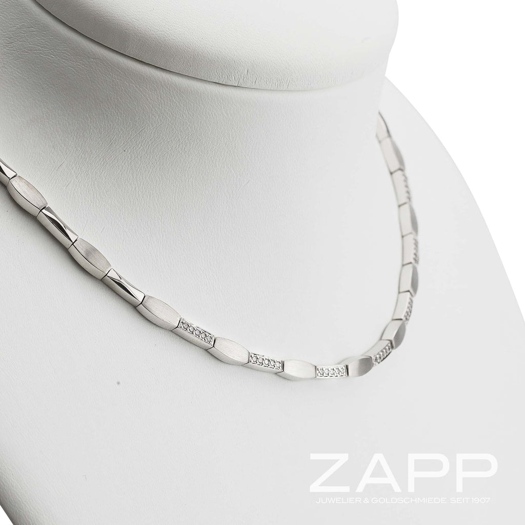 Collierkette Stabform aus Silber mit Zirkonia
