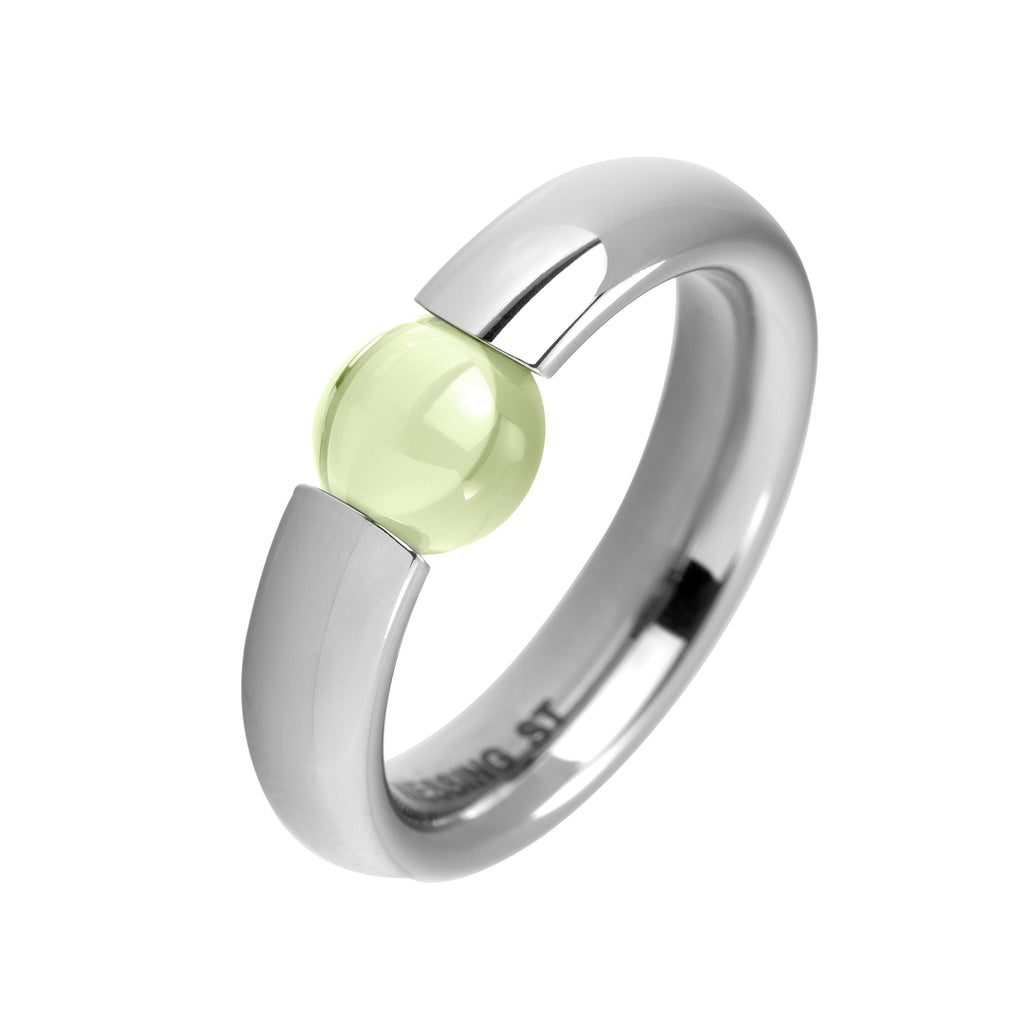 Ring Stahl Niessing N301988 mit synthetischem Chrysolith