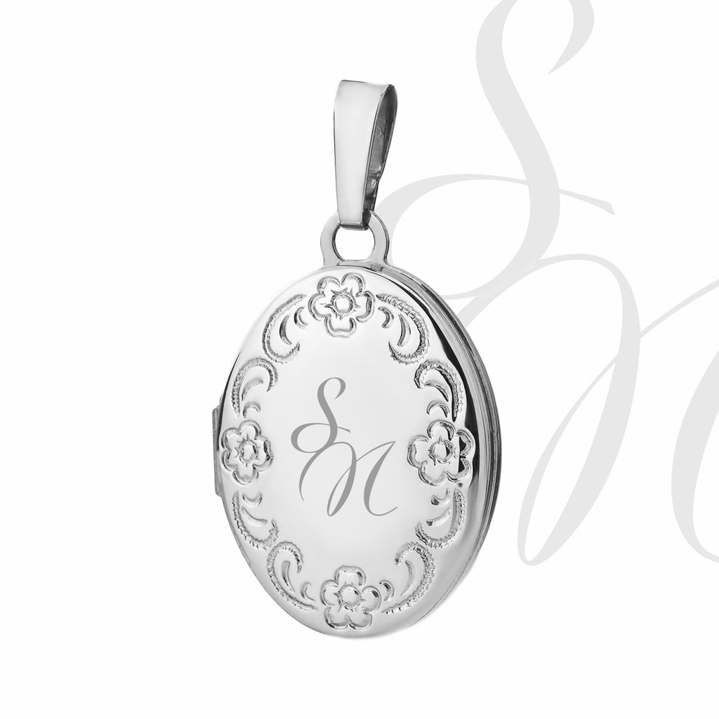 Basic Oval Medaillon Silber für Erinnerungen mit Gravur