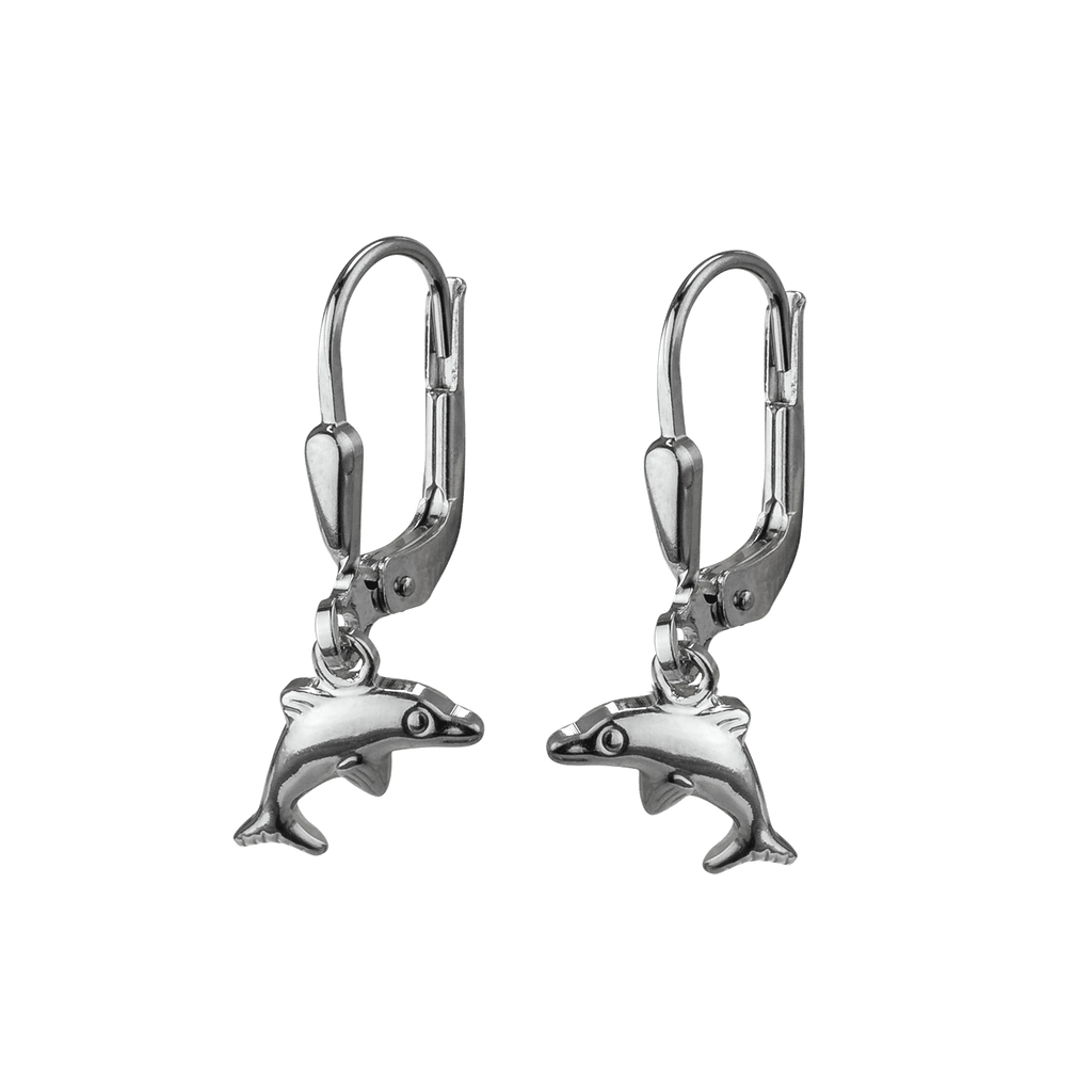 Basic Silber Kinder Ohrhänger Delphine detailreich poliert