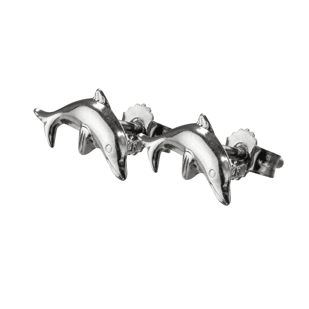 Basic Kinder Silber Ohrstecker Delfine poliert