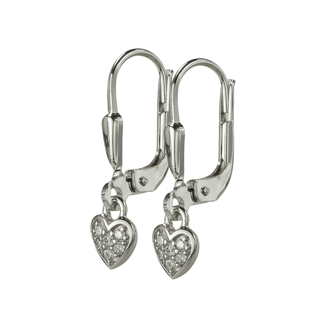 Basic Silber Ohrhänger mit Zirkonia Herz