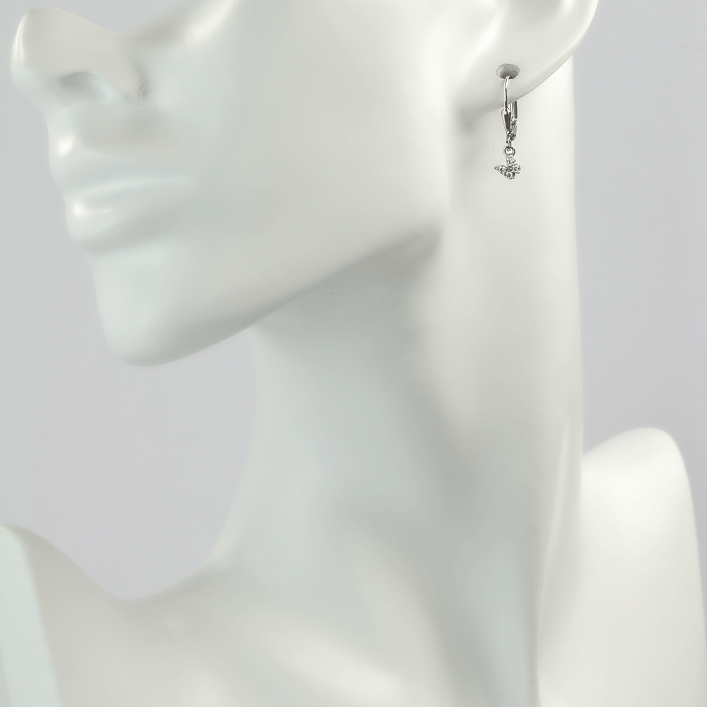 Basic Silber Ohrhänger mit Zirkonia Schmetterling
