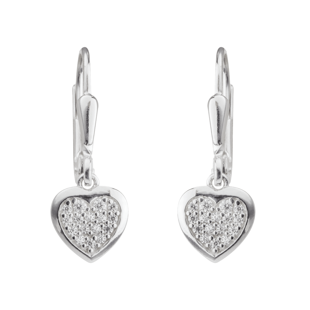 Basic Silber Ohrhänger mit Zirkonia Herz