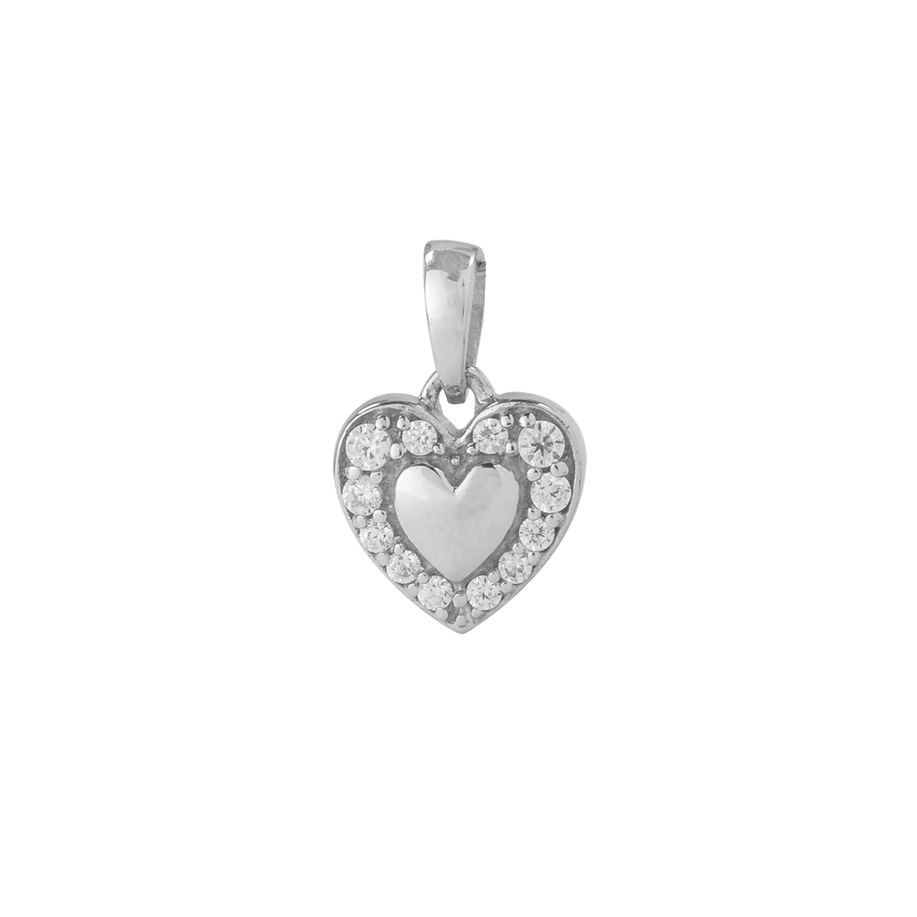 Basic Herzanhänger 925 Silber mit Zirkonia