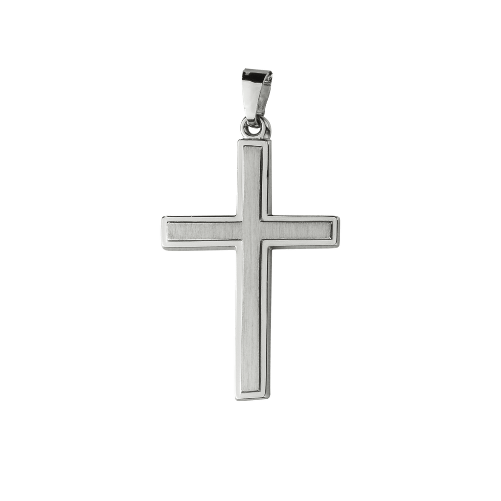 Basic doppelt Kreuz Anhänger mit Gravur 925 Silber mit Gravur
