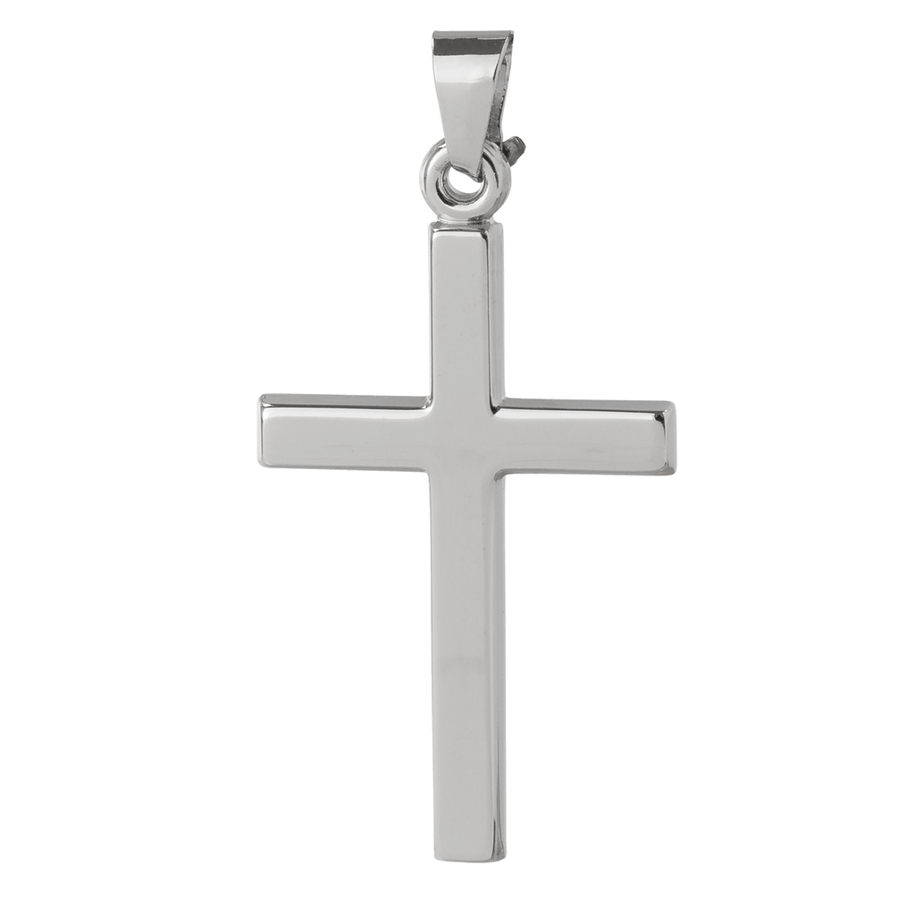 Basic Schlichter Silber Kreuz Anhänger groß mit Gravur