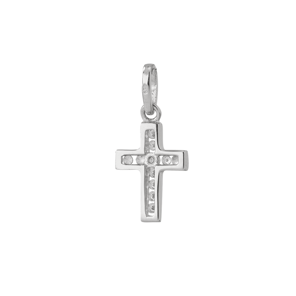 Basic Silber Kreuzanhänger mit Zirkonia