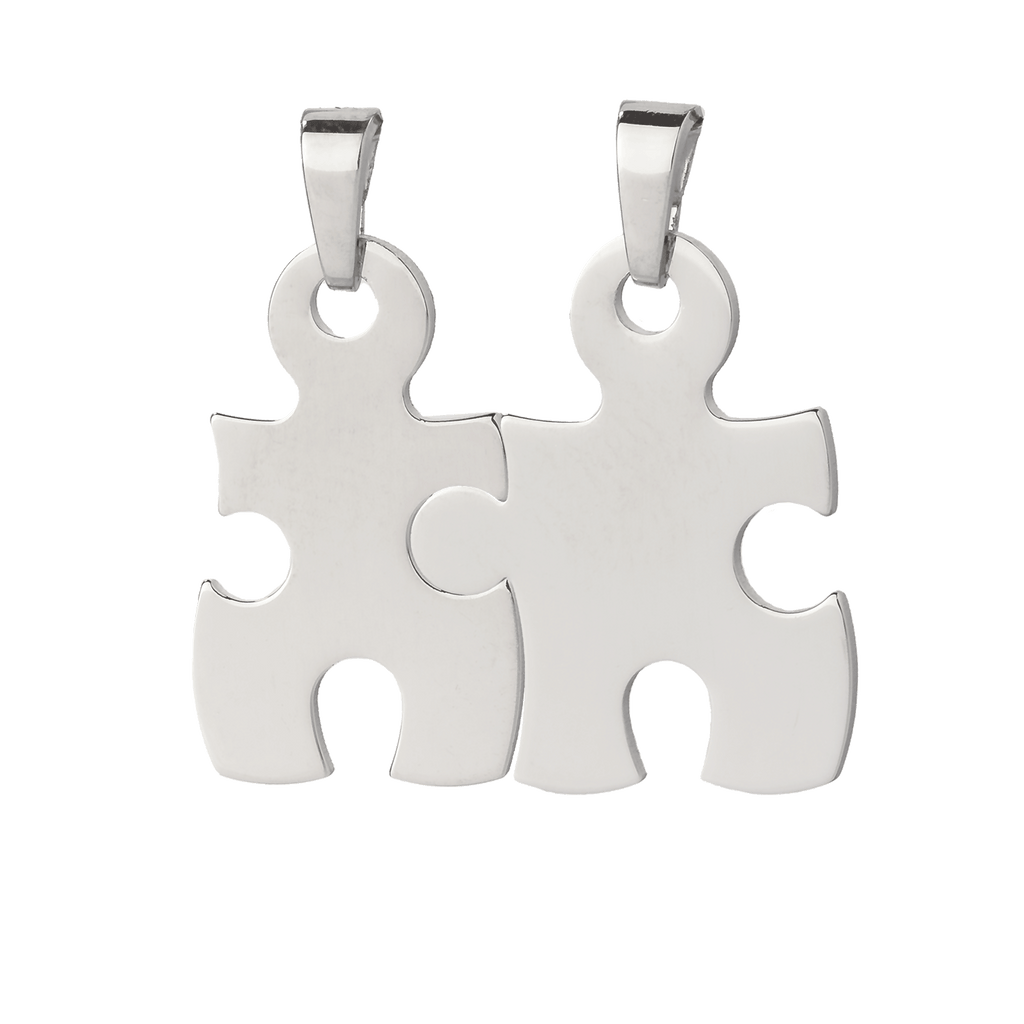 Basic Puzzle Anhänger 2 Teile 925 Silber mit Gravur