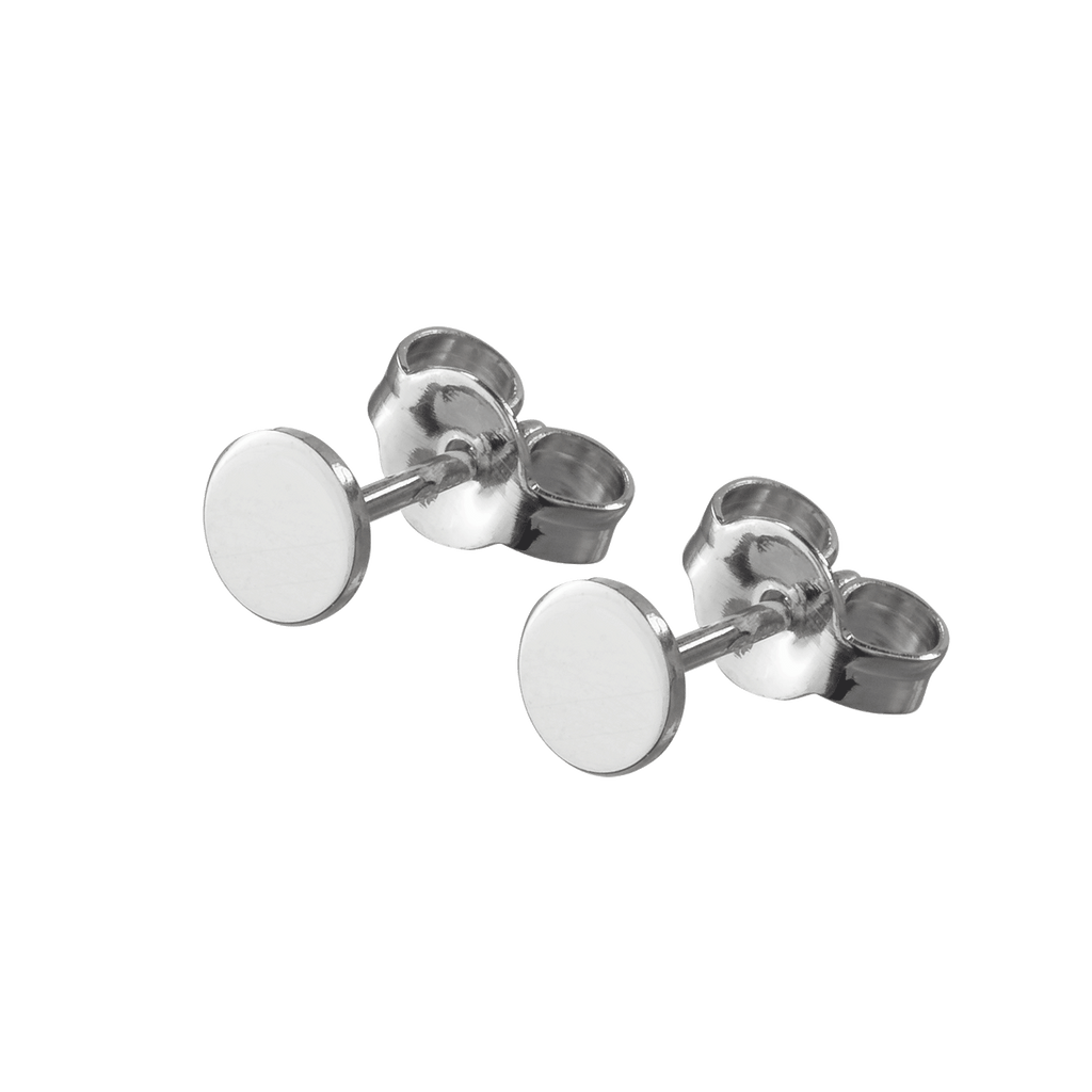 Basic Ohrstecker Silber rund Platte klein