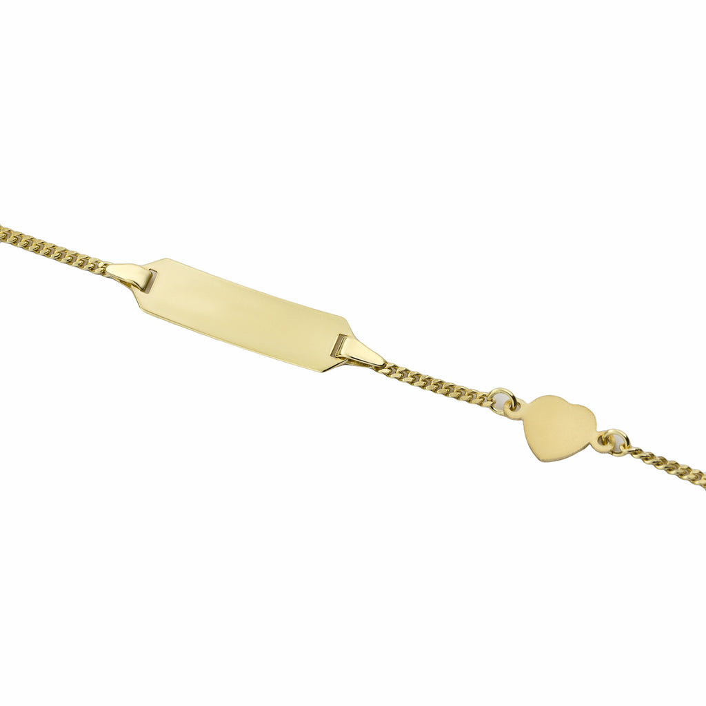 Basic 333 Gold ID-Gravur Armband Kinder mit herzförmigen Schutzengel