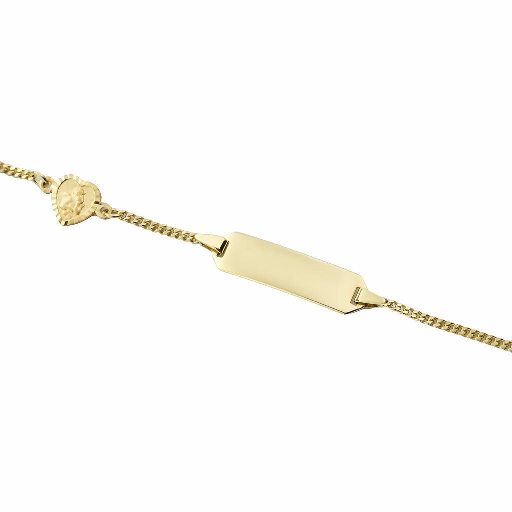 Basic 333 Gold ID-Gravur Armband mit herzförmigen Schutzengel