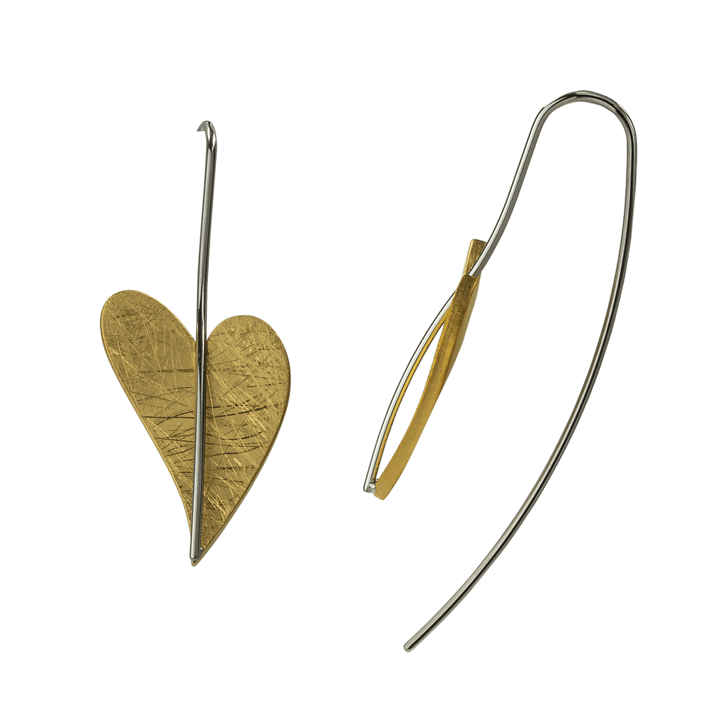 Ohrhänger Herz aus Edelstahl vergoldet