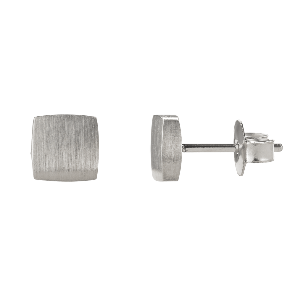 Ohrstecker aus Edelstahl matt 6 mm x 6 mm
