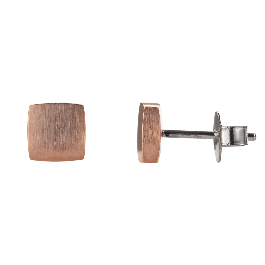 Ohrstecker aus Edelstahl matt Rotgold beschichtet