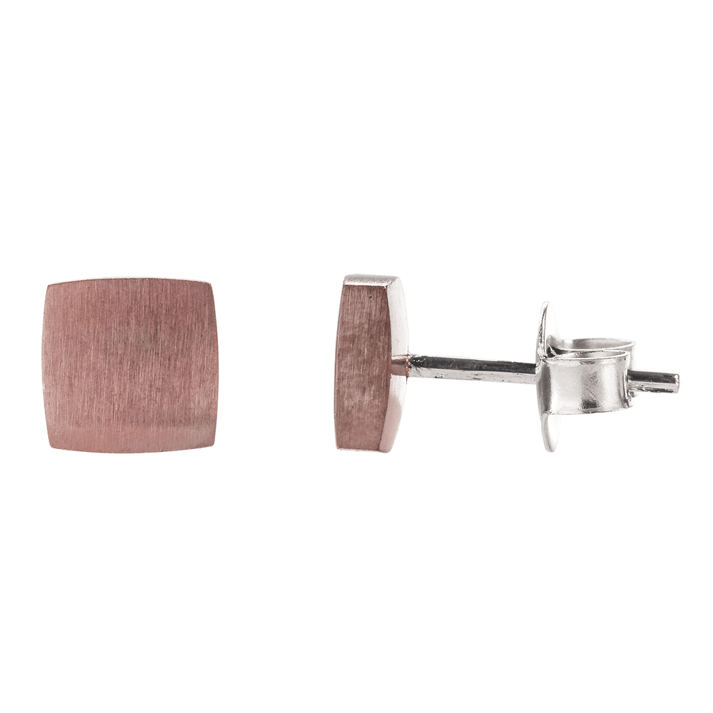 Ohrstecker Quadrat Edelstahl Altbronze beschichtet