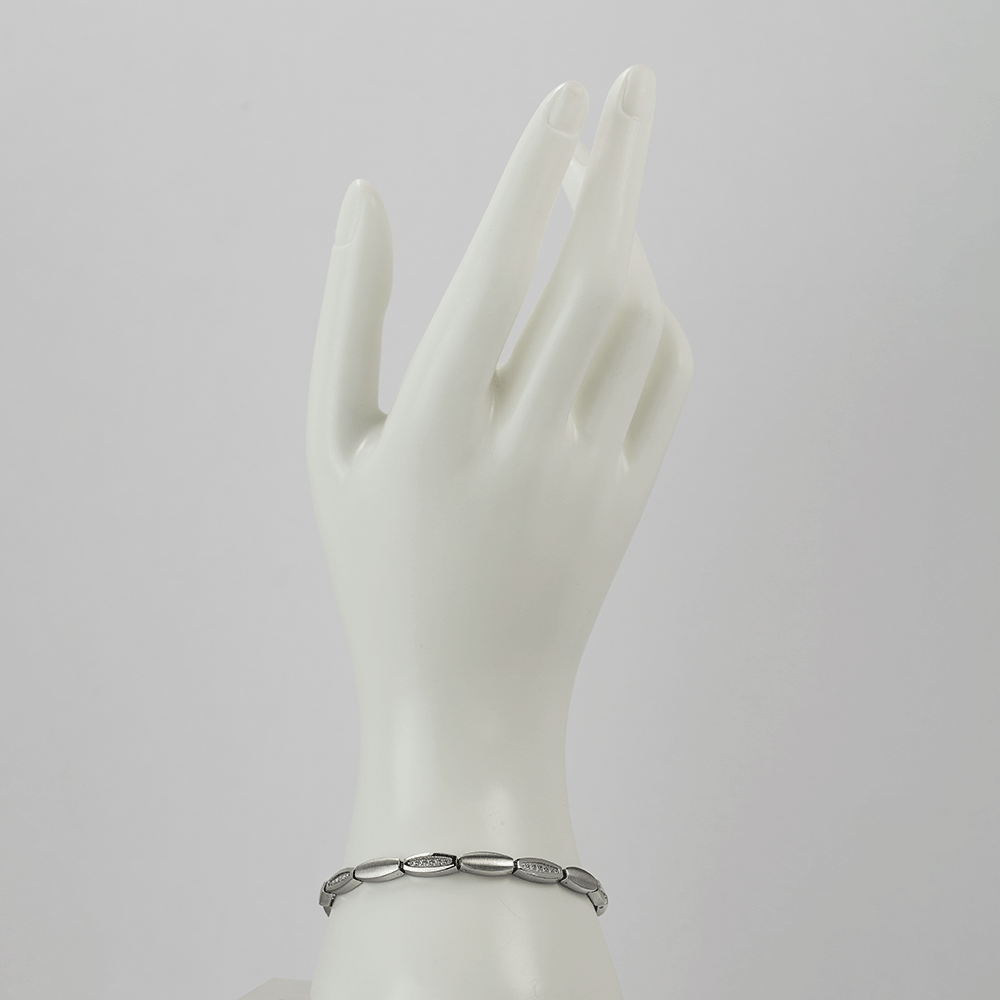 Edelstahl Armband mit Zirkonia 19 cm