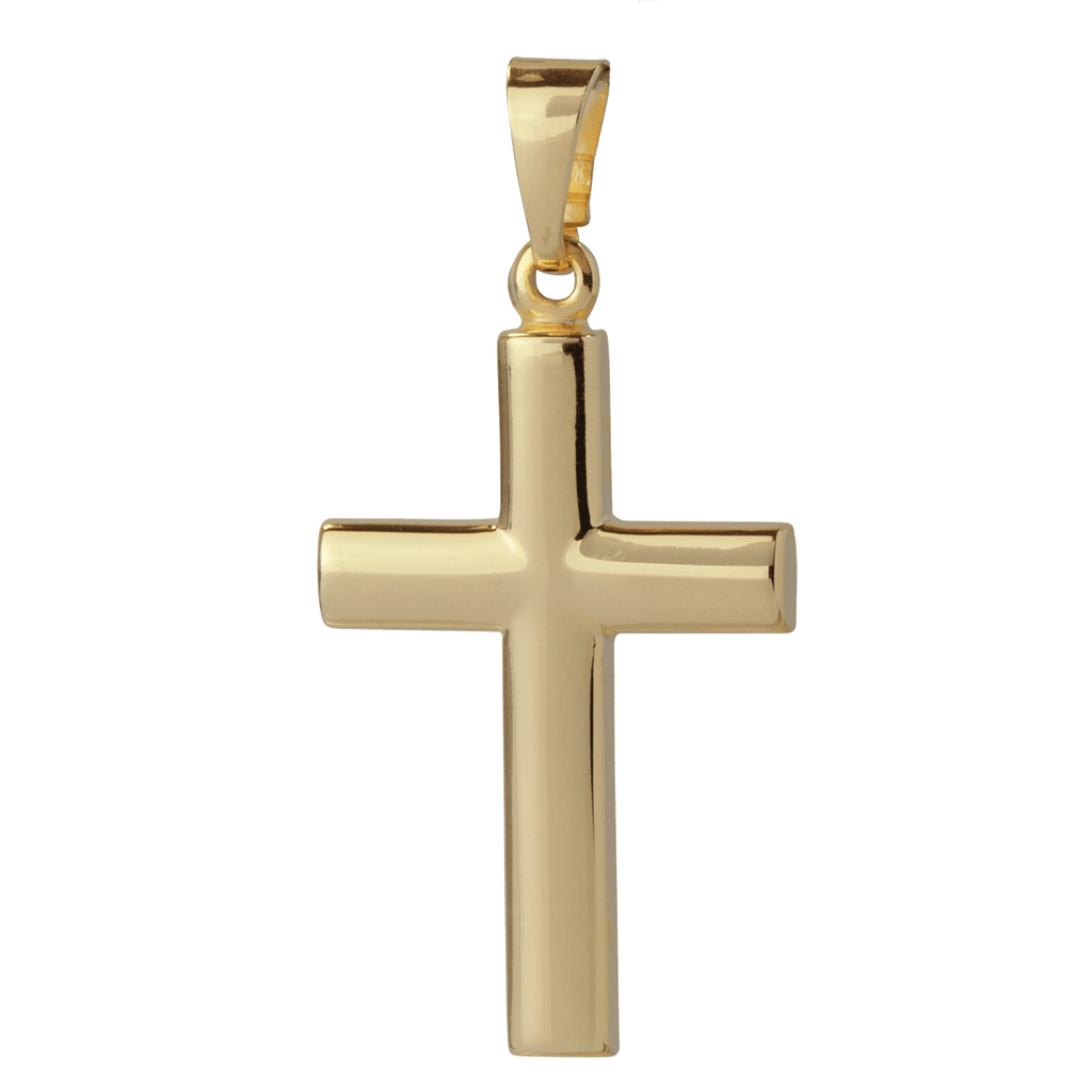 Basic großer Kreuz Anhänger Gold mit Gravur