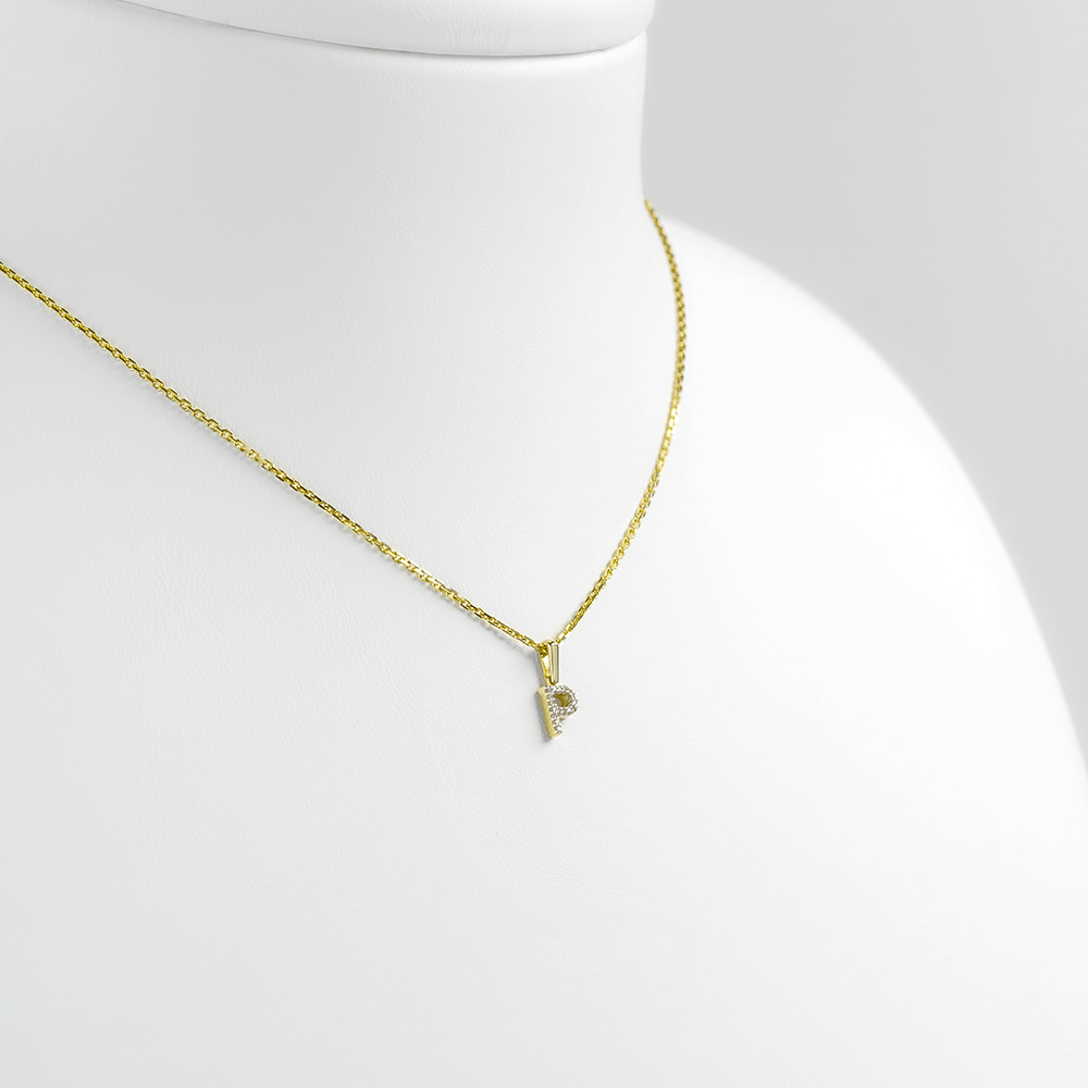 Anhänger Buchstabe P Gelbgold 585 mit Brillanten 0,025 ct.