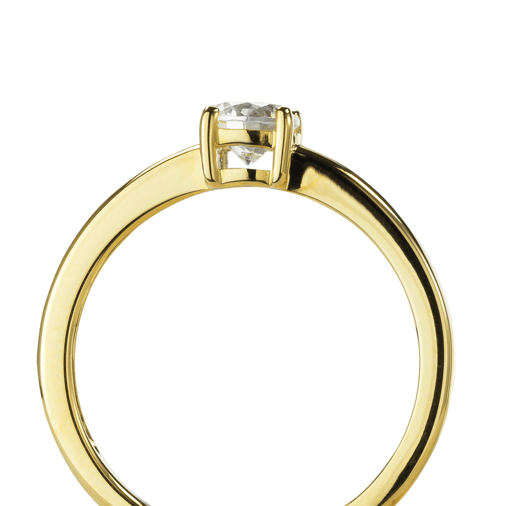 Solitärring aus 333 Gelbgold mit 1 Zirkonia, Gr. 56