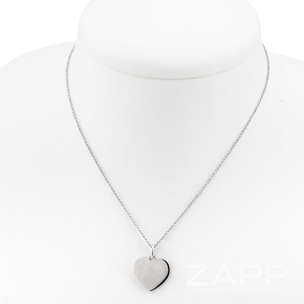 Collier aus 925 Silber mit Herzanhänger poliert